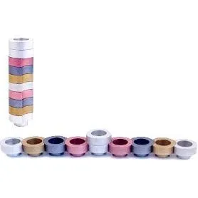 Travel Menorah "Naomi" & Shabbat Chandlesticks Gold /Pink /Silver /Gray