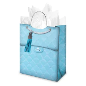 Turquoise Quilted Gift Bag