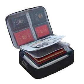 US 1~2 Pcs Multi-Layer Portable Filing Bag Organizer Storage with Safe Code Lock