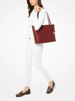 Voyager Large Saffiano Leather Top-Zip Tote Bag | 56368