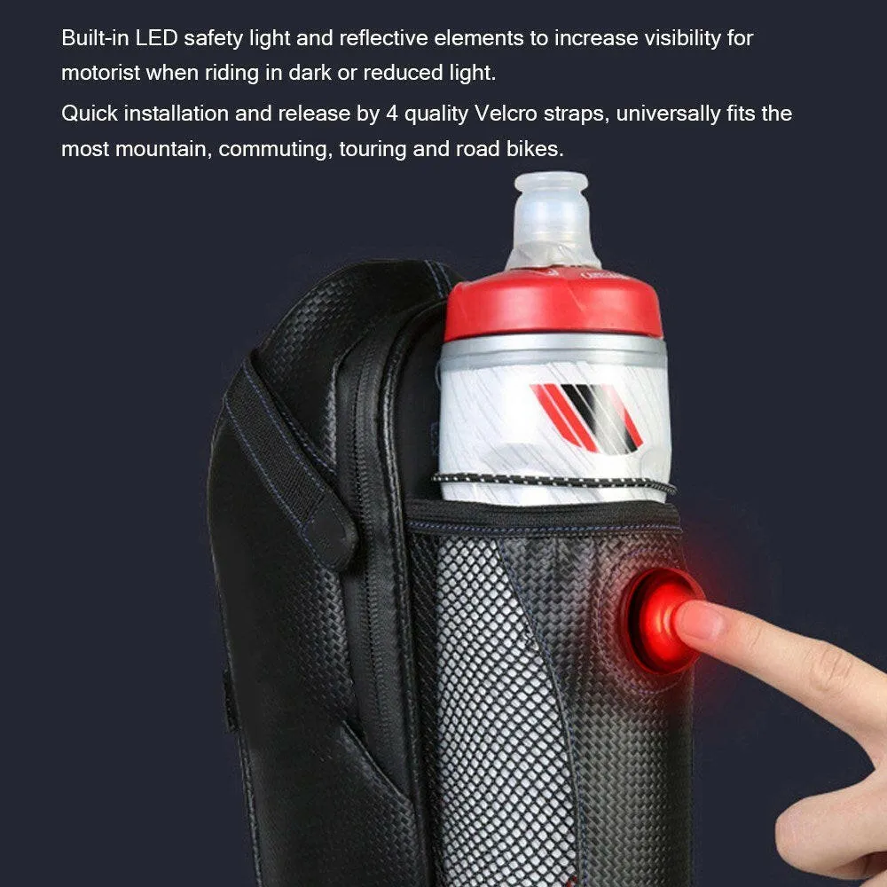 Water Resistant Bike Saddle Bag Bicycle Under Seats Pouch With Tail Light for Cycling Accessories