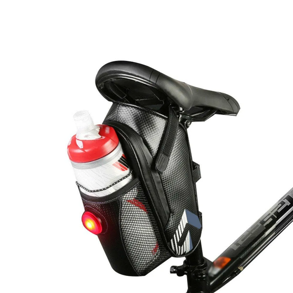 Water Resistant Bike Saddle Bag Bicycle Under Seats Pouch With Tail Light for Cycling Accessories