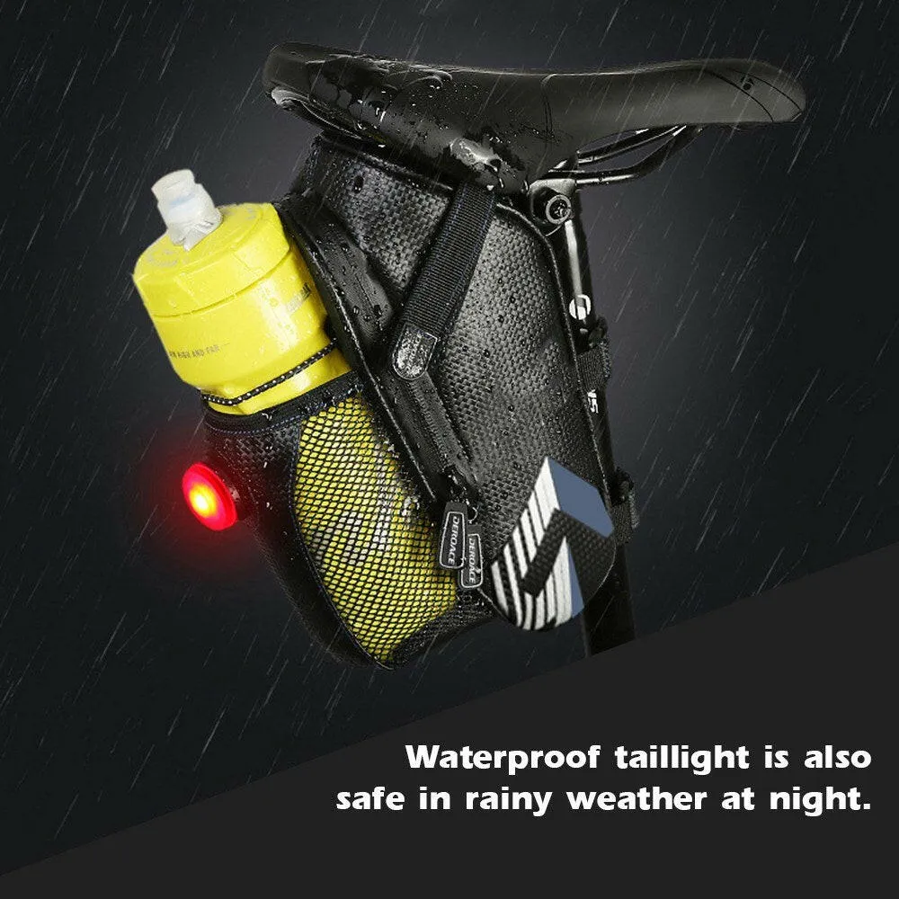 Water Resistant Bike Saddle Bag Bicycle Under Seats Pouch With Tail Light for Cycling Accessories