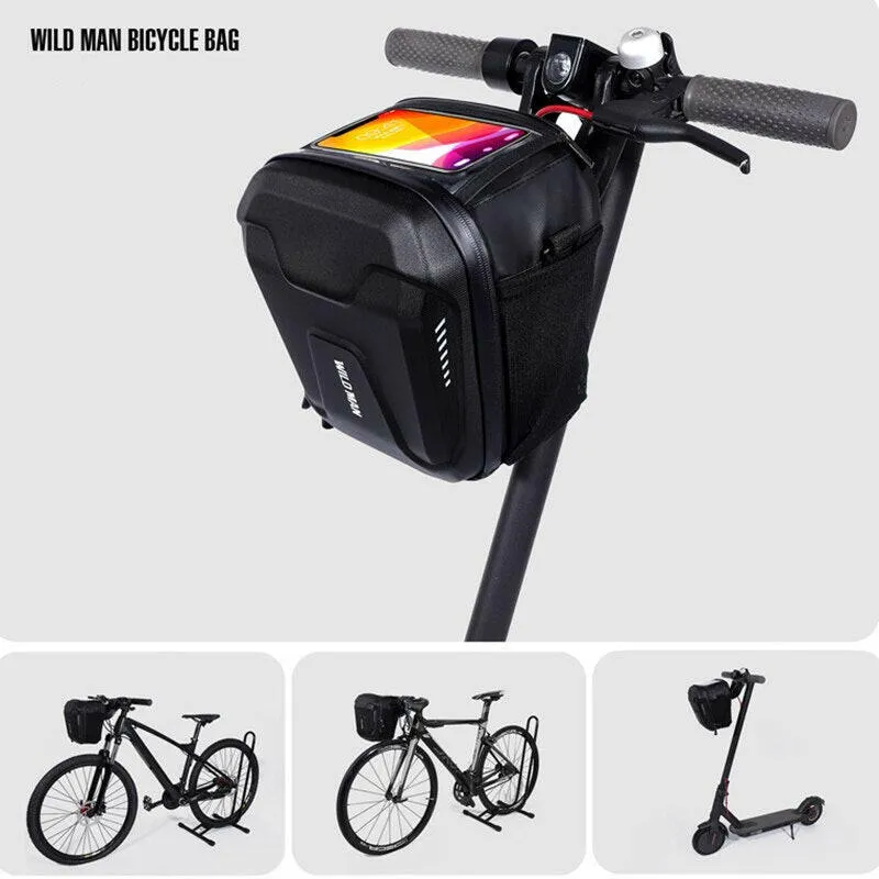 WILD MAN Rainproof Bike Front Bag Multifunctional Bicycle Handlebar Bag Cycling Head Bag Bycicle Accessories Storage Capacity 3L