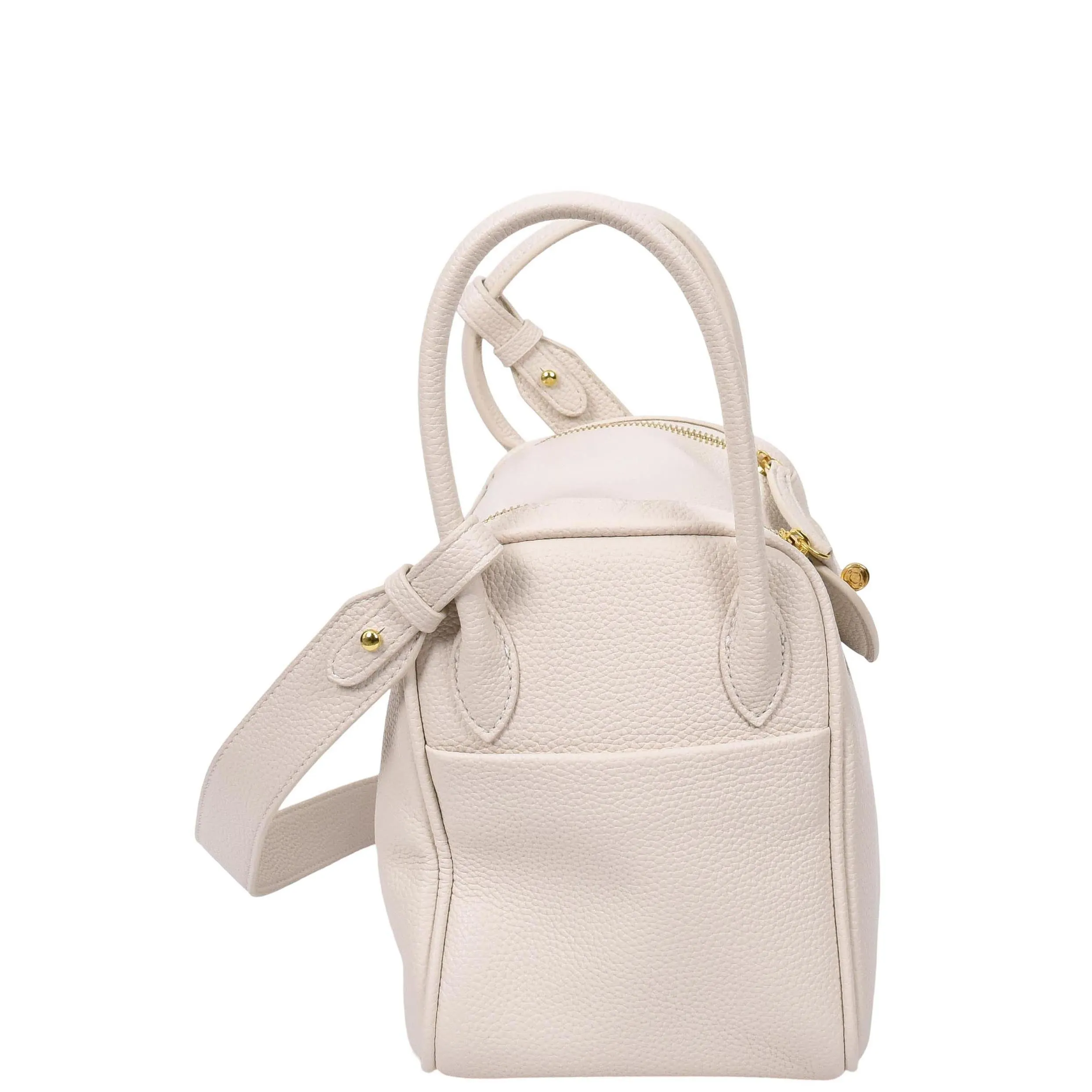 Womens Faux Leather Large Shoulder Bag Rose White