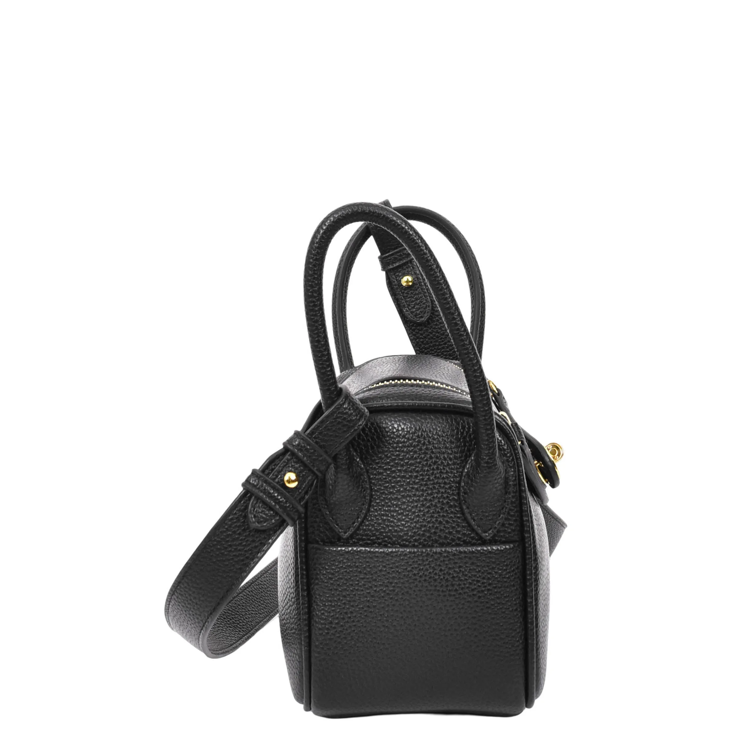 Womens Faux Leather Mini Shoulder Bag Celeste Black