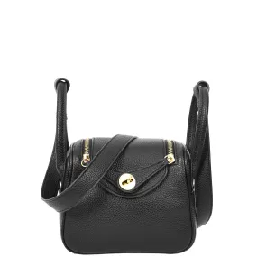 Womens Faux Leather Mini Shoulder Bag Celeste Black