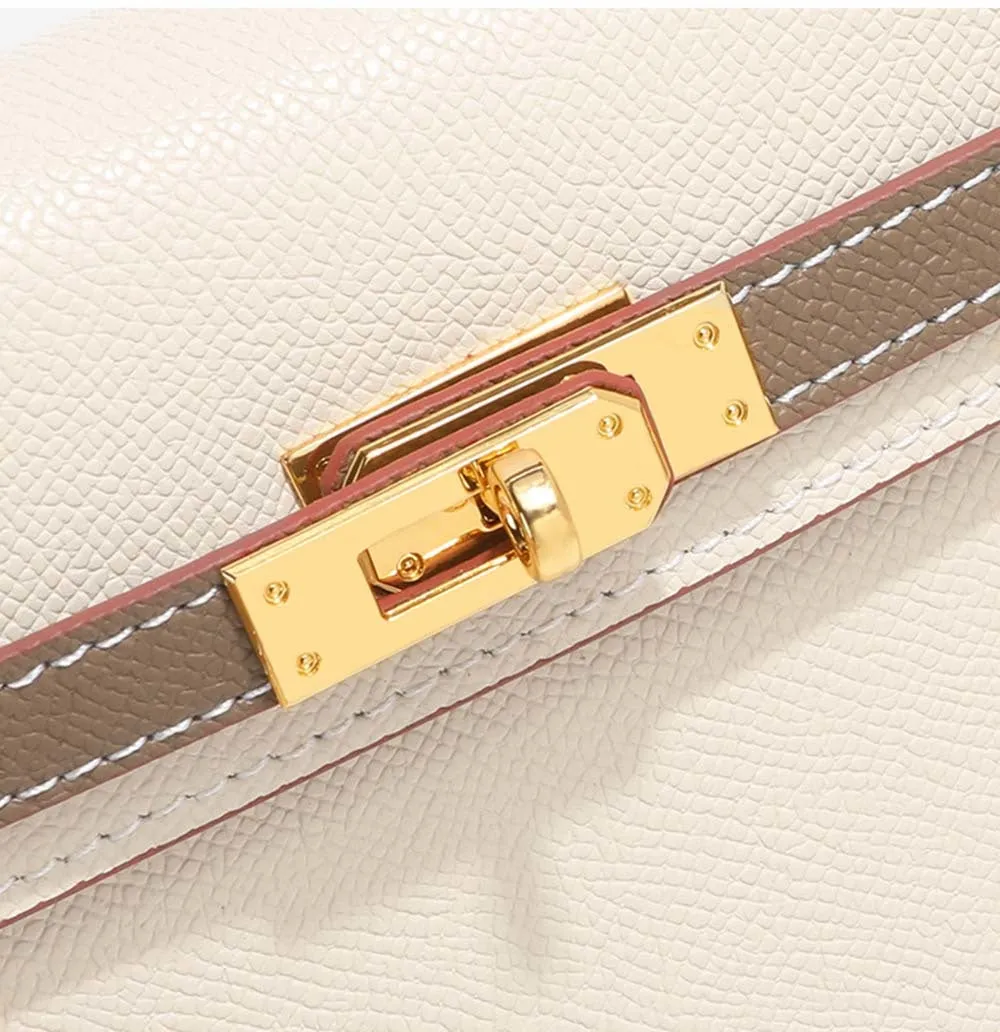 Womens Mini Padlock  Epsom Leather Gold Hardware