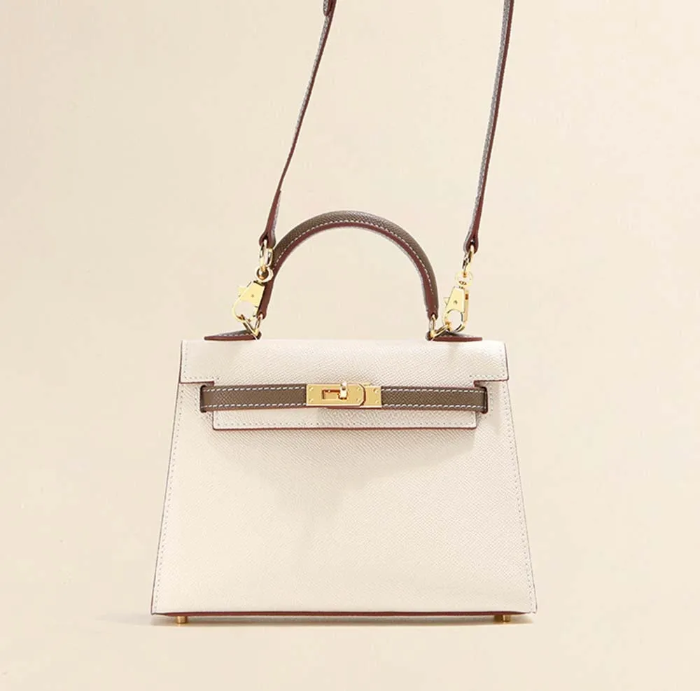 Womens Mini Padlock  Epsom Leather Gold Hardware