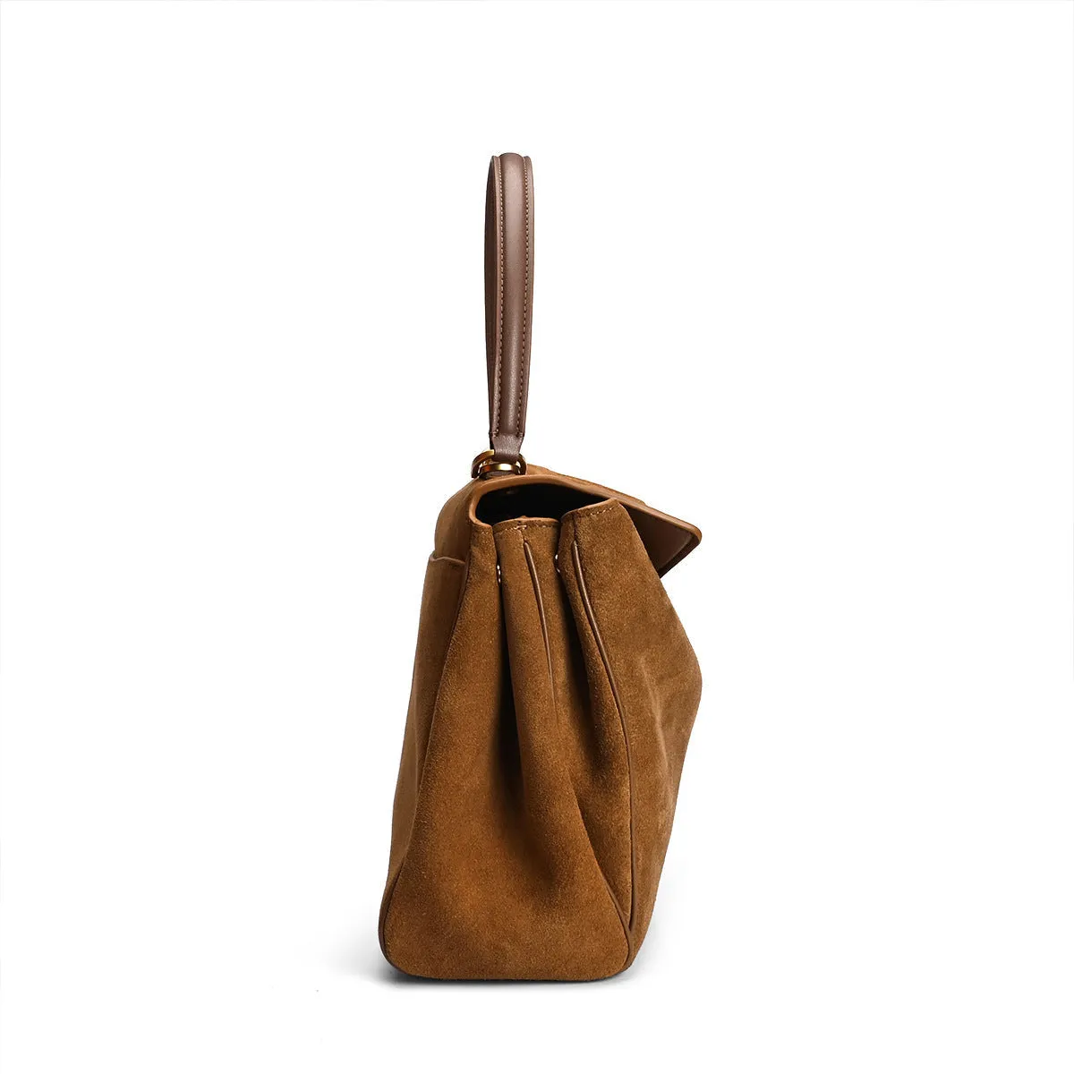 Womens Suede Leather Top Handle Underarm Shoulder Bag