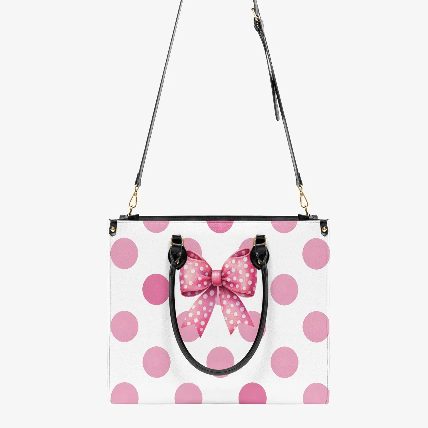 Women's Tote Bag - Rockabilly - Pink Large Polka Dots