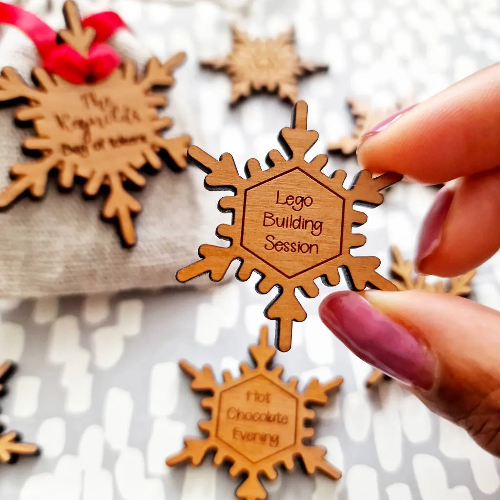 Wooden Personalised Family Christmas Tokens