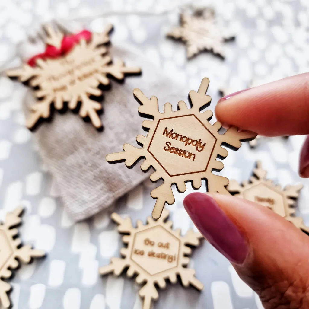 Wooden Personalised Family Christmas Tokens