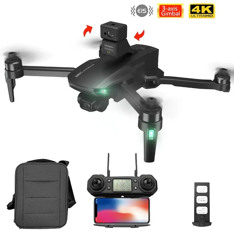 XMR/C M9 4K Drone GPS 5G WiFi HD Camera EIS 3-Axis Gimbal Obstacle Avoidance Brushless with Megaphone/Thrower